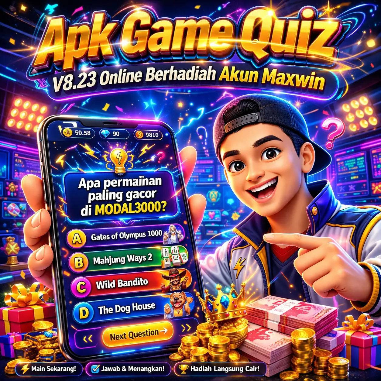 Modal3000 : Apk Game Quiz V8.23 Online Berhadiah Akun Maxwin