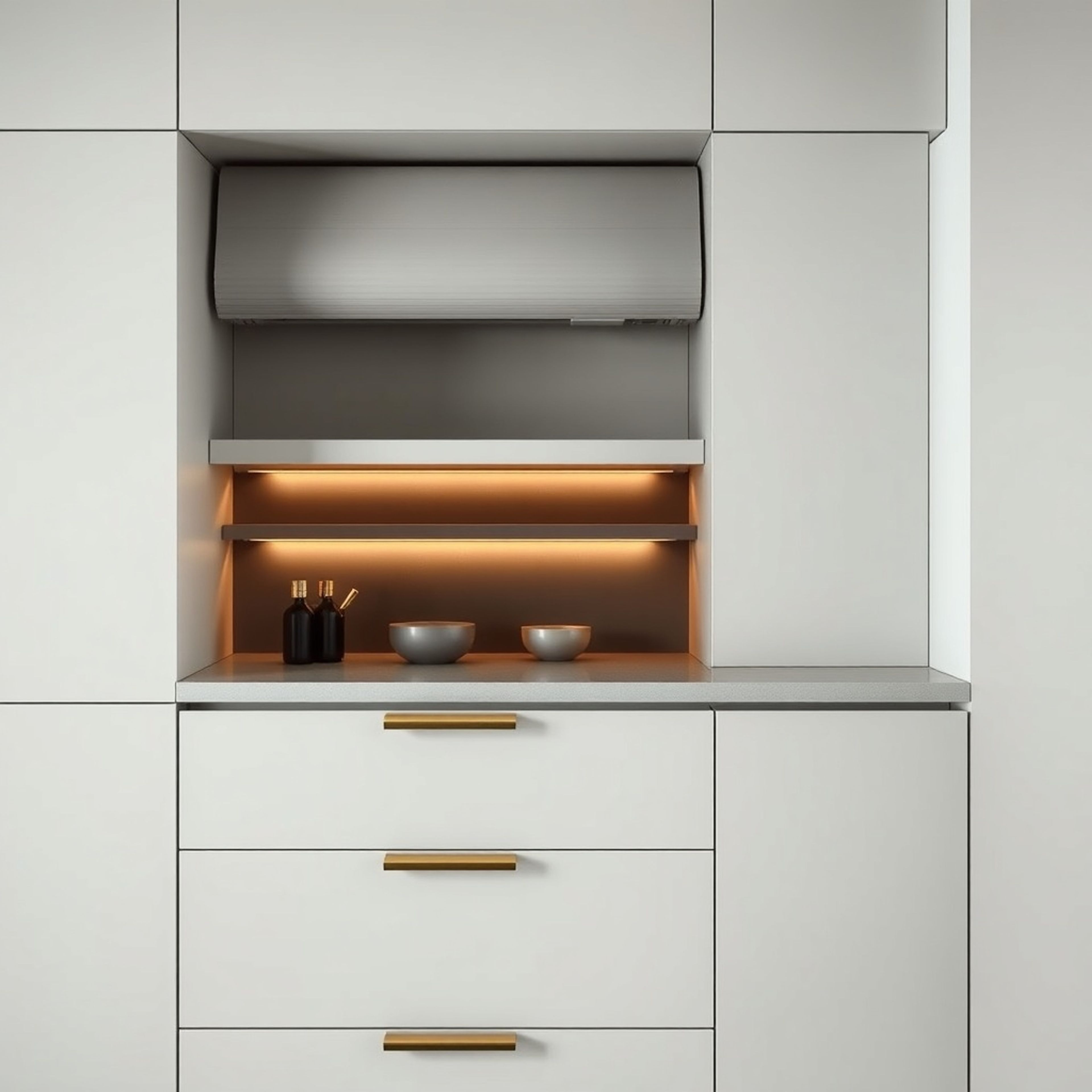 Technische Visualisierung: "Aufsatzschrank mit Rollfront