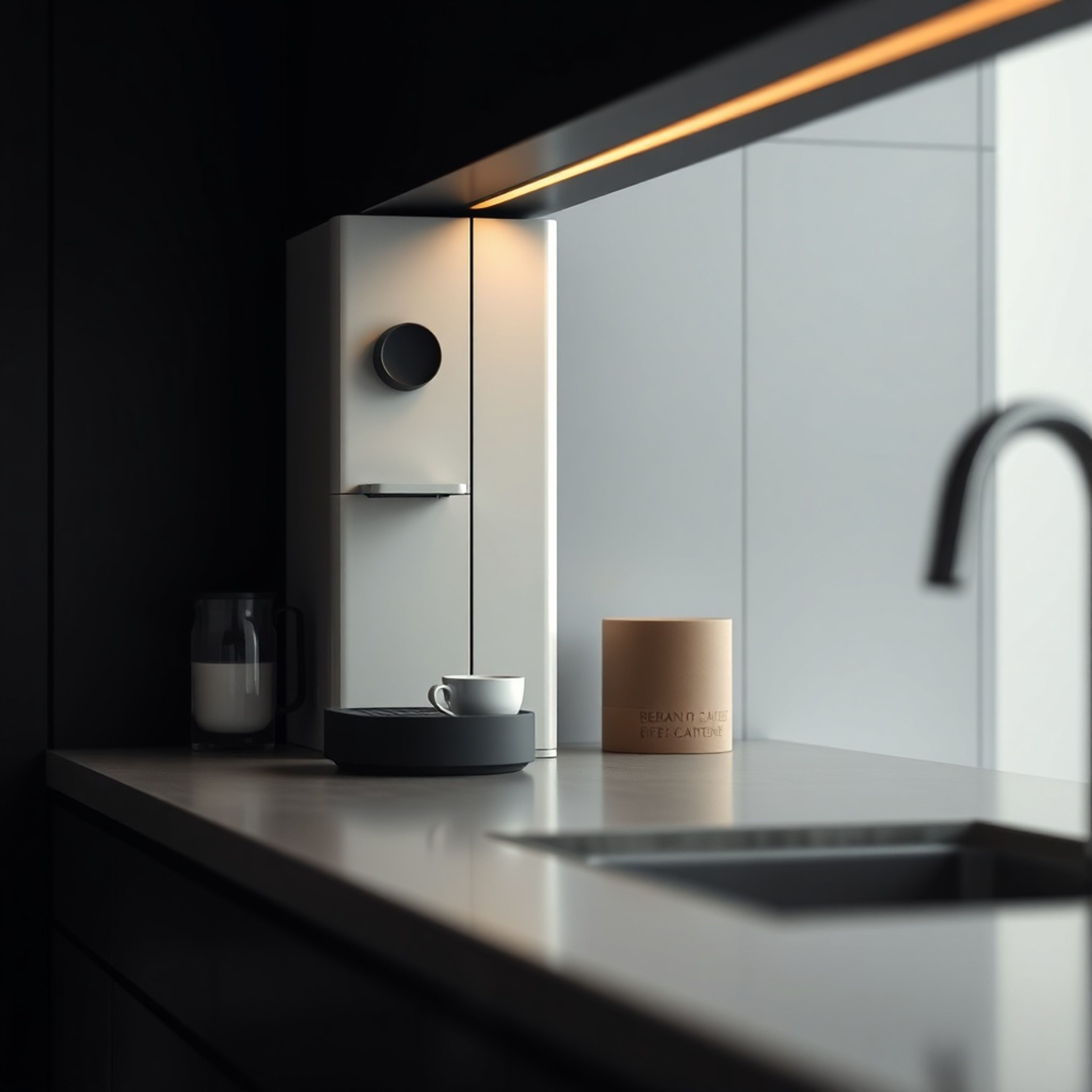Technische Visualisierung: "Bean-to-cup Einbau-Kaffeecenter