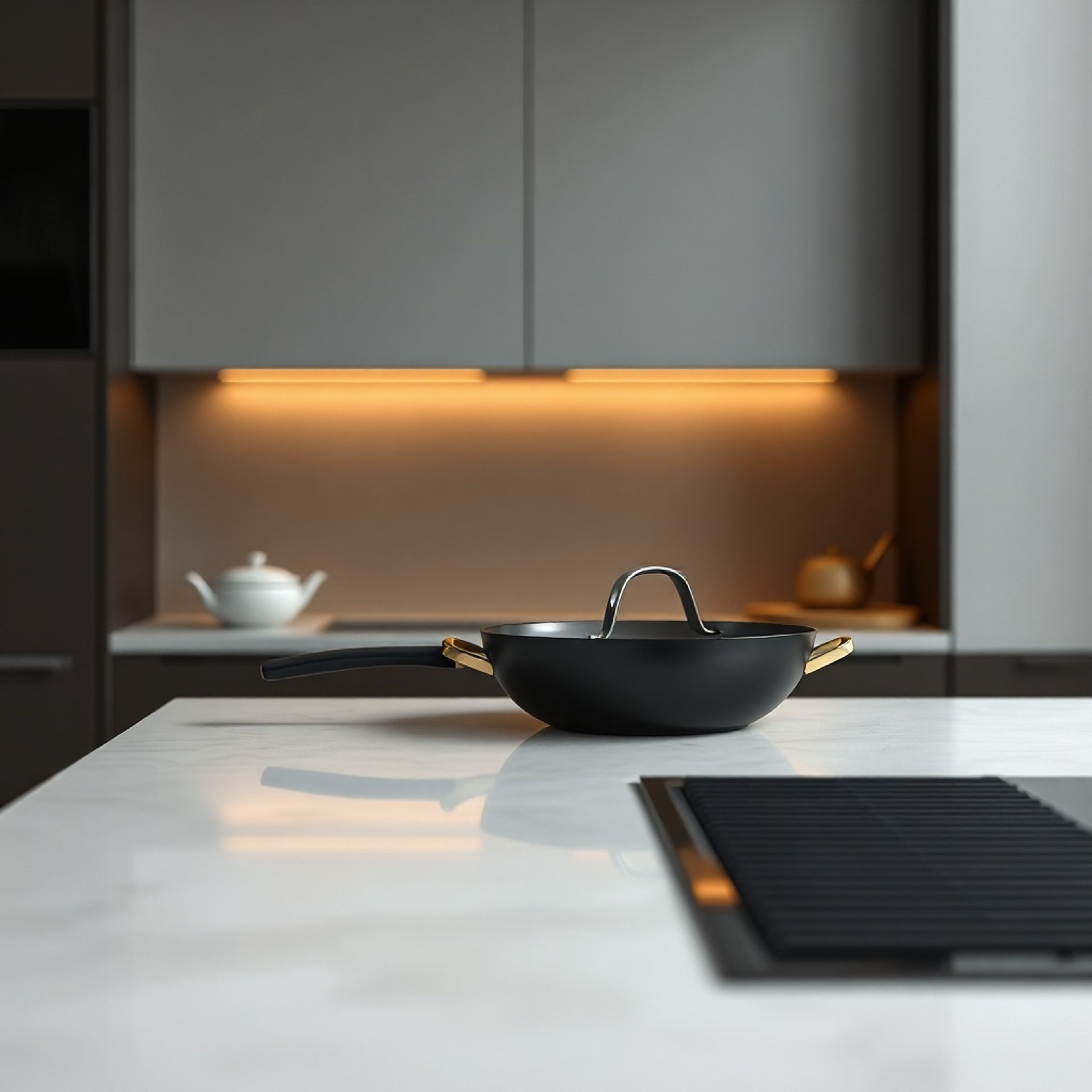 Technische Visualisierung: "Einbau-Wok & Plancha