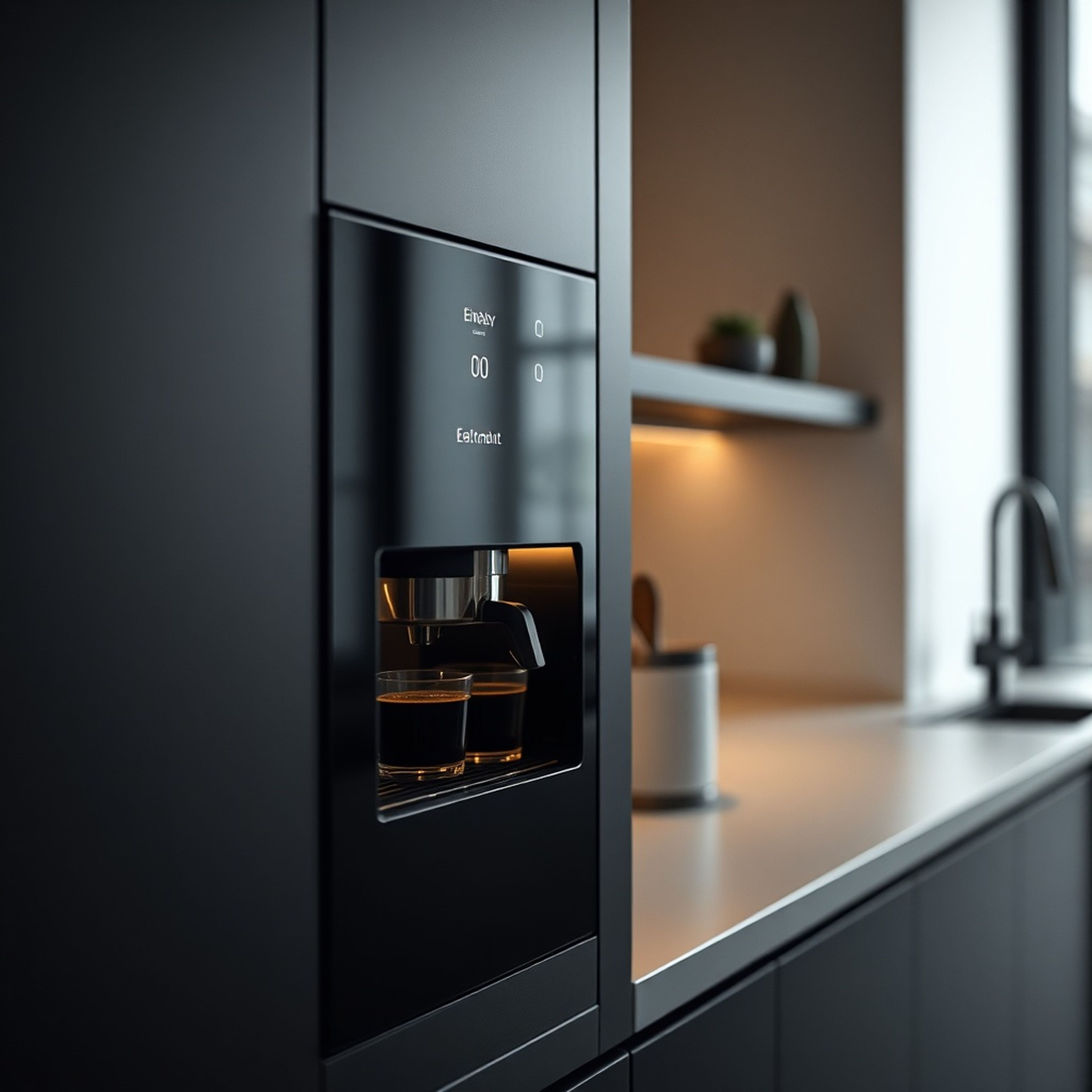 Technische Visualisierung: "Einbau-Kaffeevollautomat