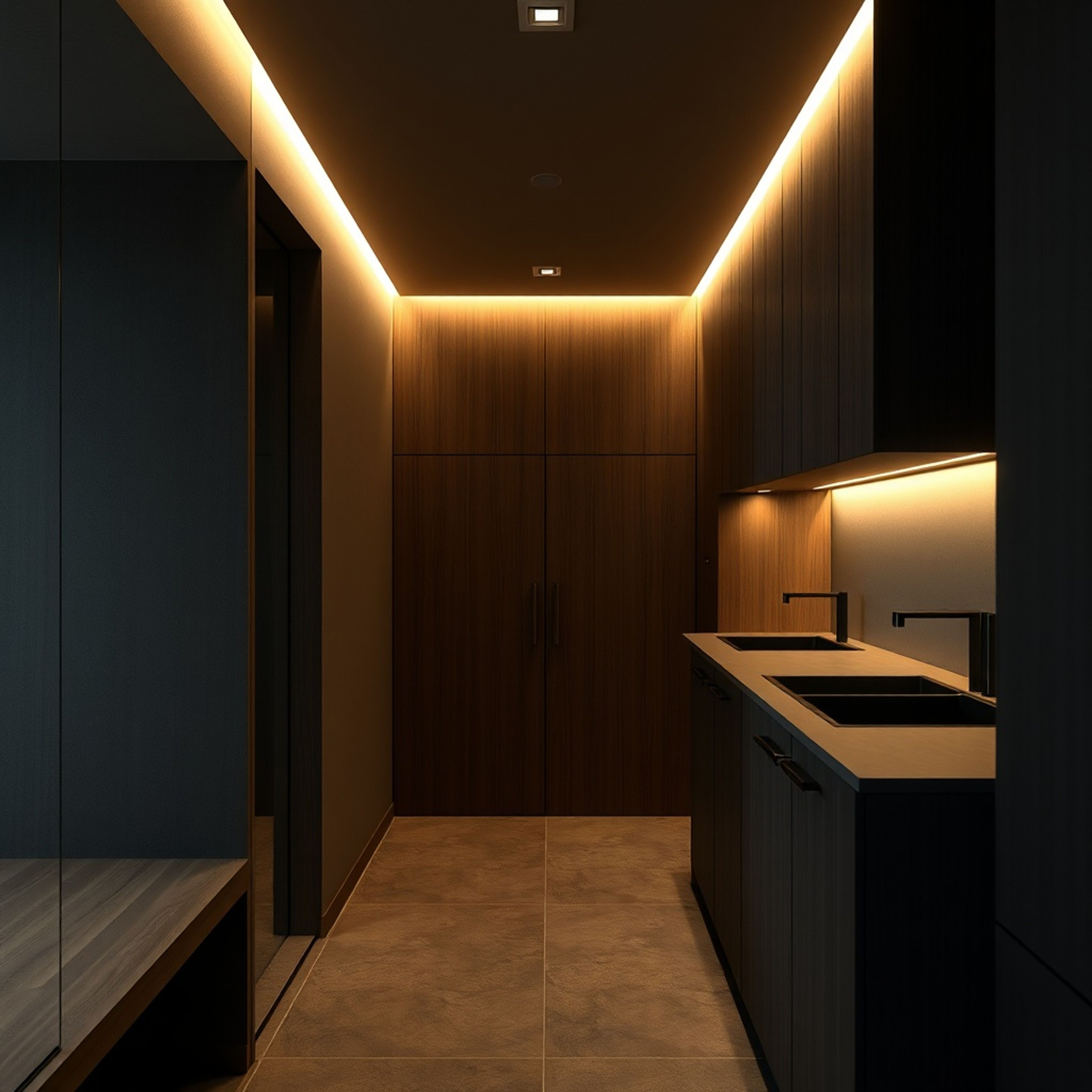 Technische Visualisierung: "Mudroom Integration