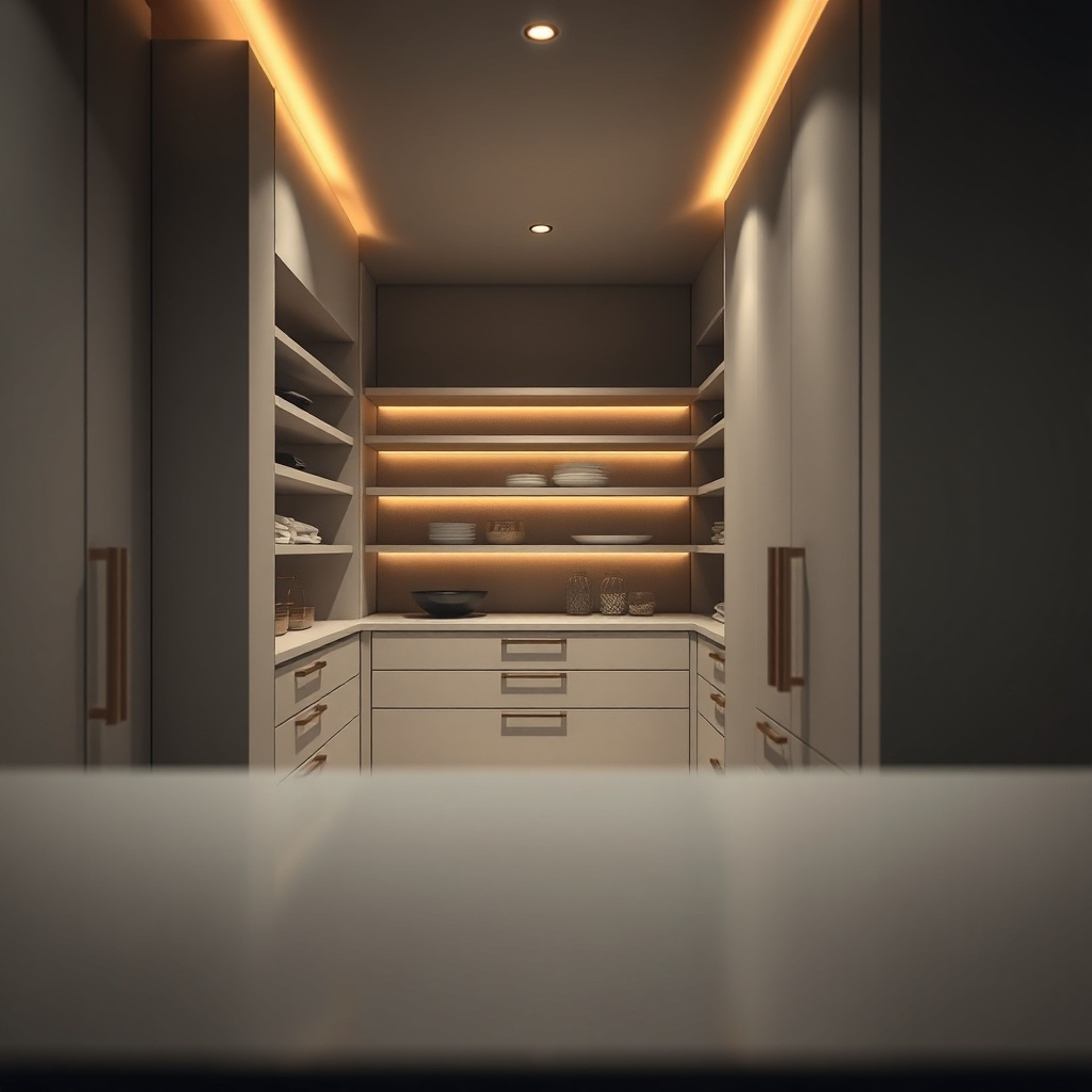 Technische Visualisierung: "Walk-in Pantry