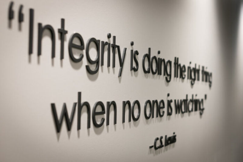 Ethos painted acrylic dimensional letter signage