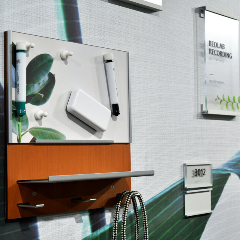 Fusion-inspired Wall Valet with TreeFrog 60604 Cherry Veneer and dry-erase magnetic board, shelf, and hooks. It's the wall organizer for individual work spaces.