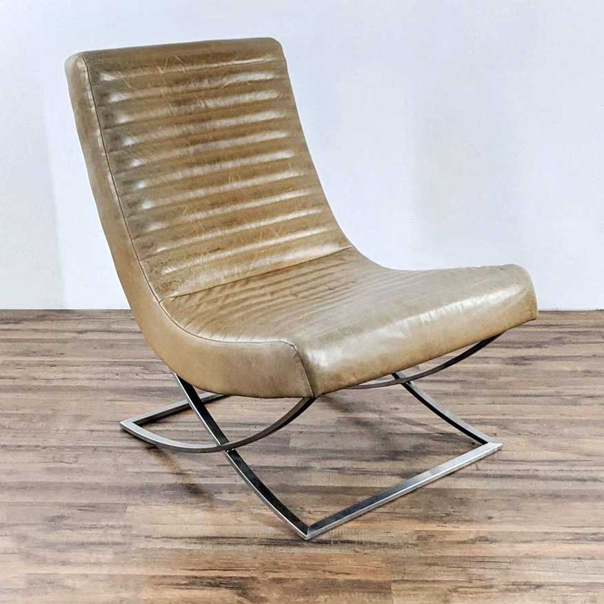 Crate and Barrel Cooper Armless Leather Chair - image 0