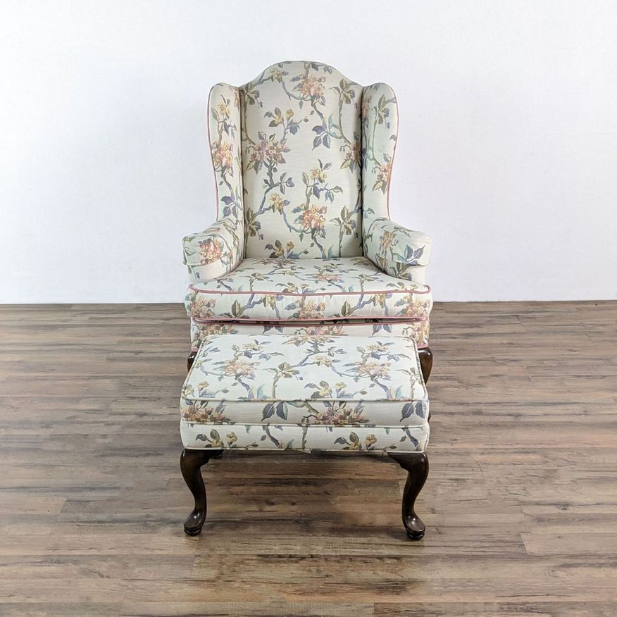 Ethan Allen Traditional Classics Wingback Chair and Ottoman - image 0