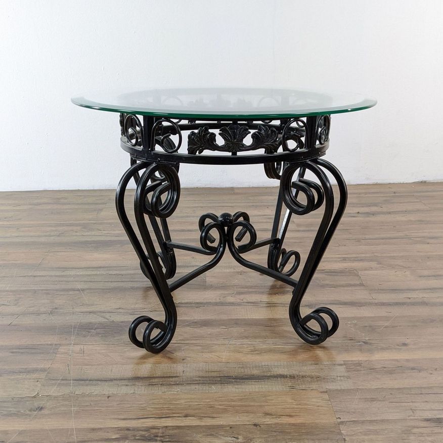 Glass and Metal End Table Kashew