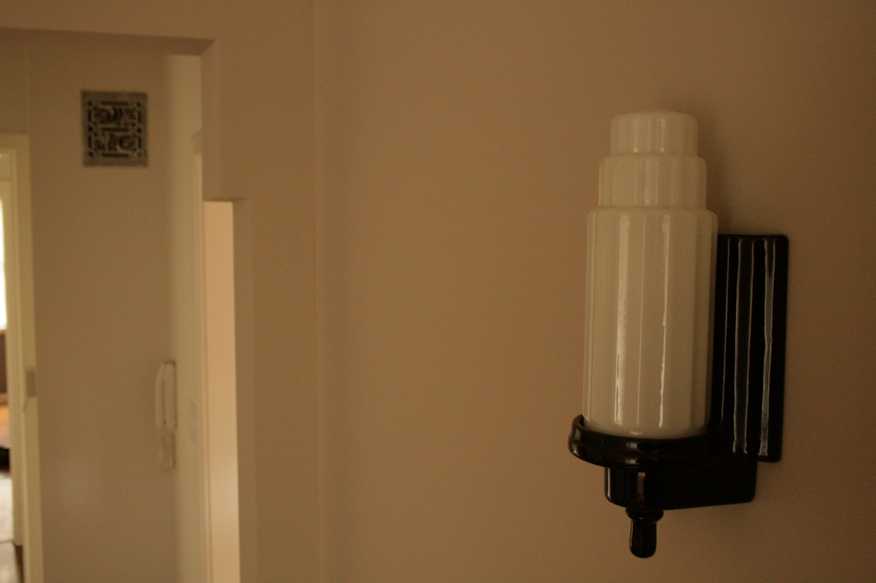 Rejuvenation Lighting Art Deco Black Enamel Wall Sconces - image 0