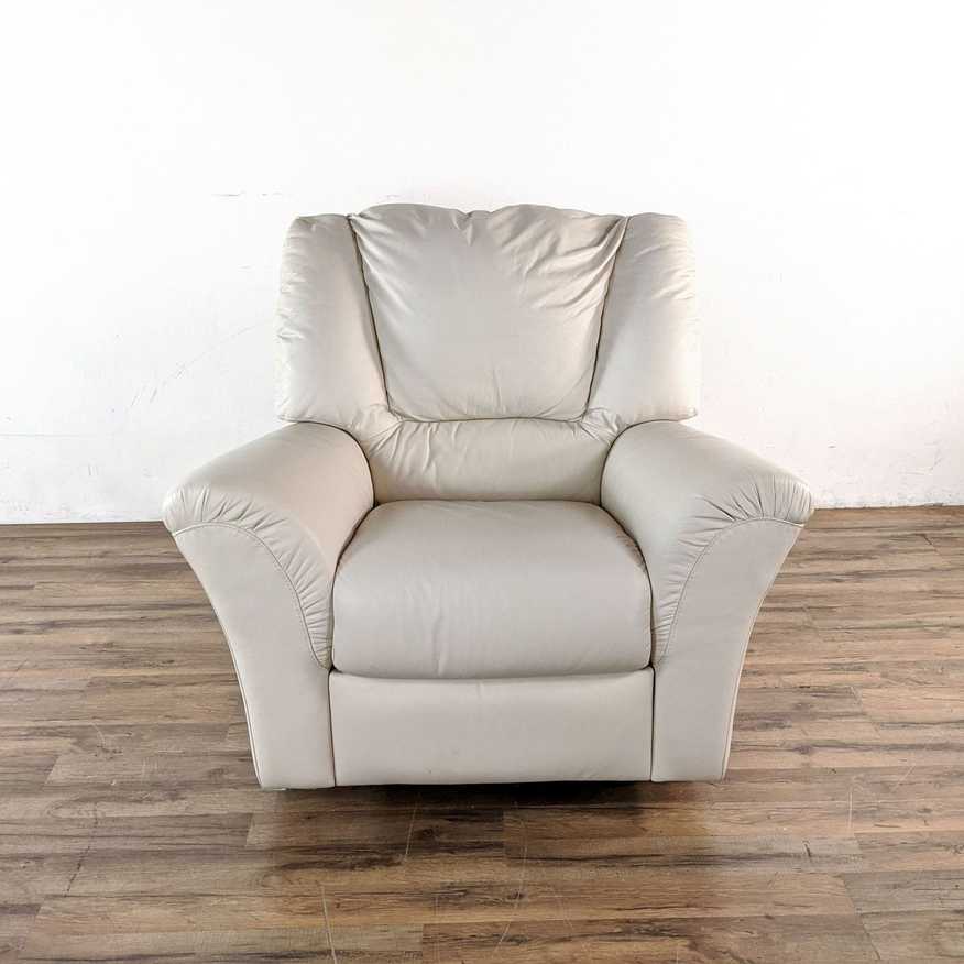 Natuzzi White Leather Recliner - image 0
