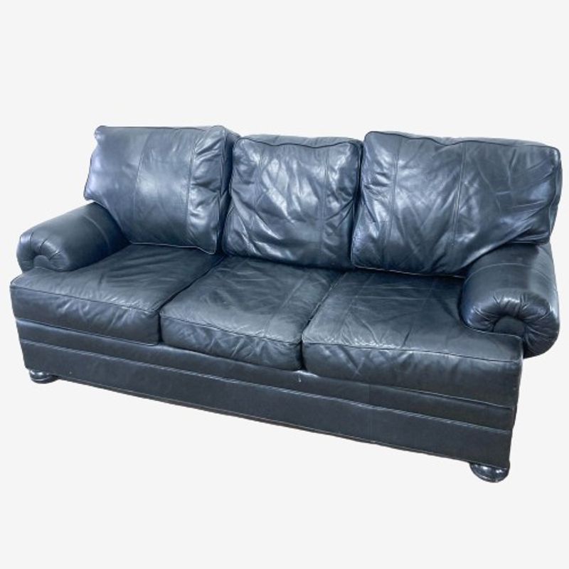 Norwalk Custom Made Leather Sofa Kashew