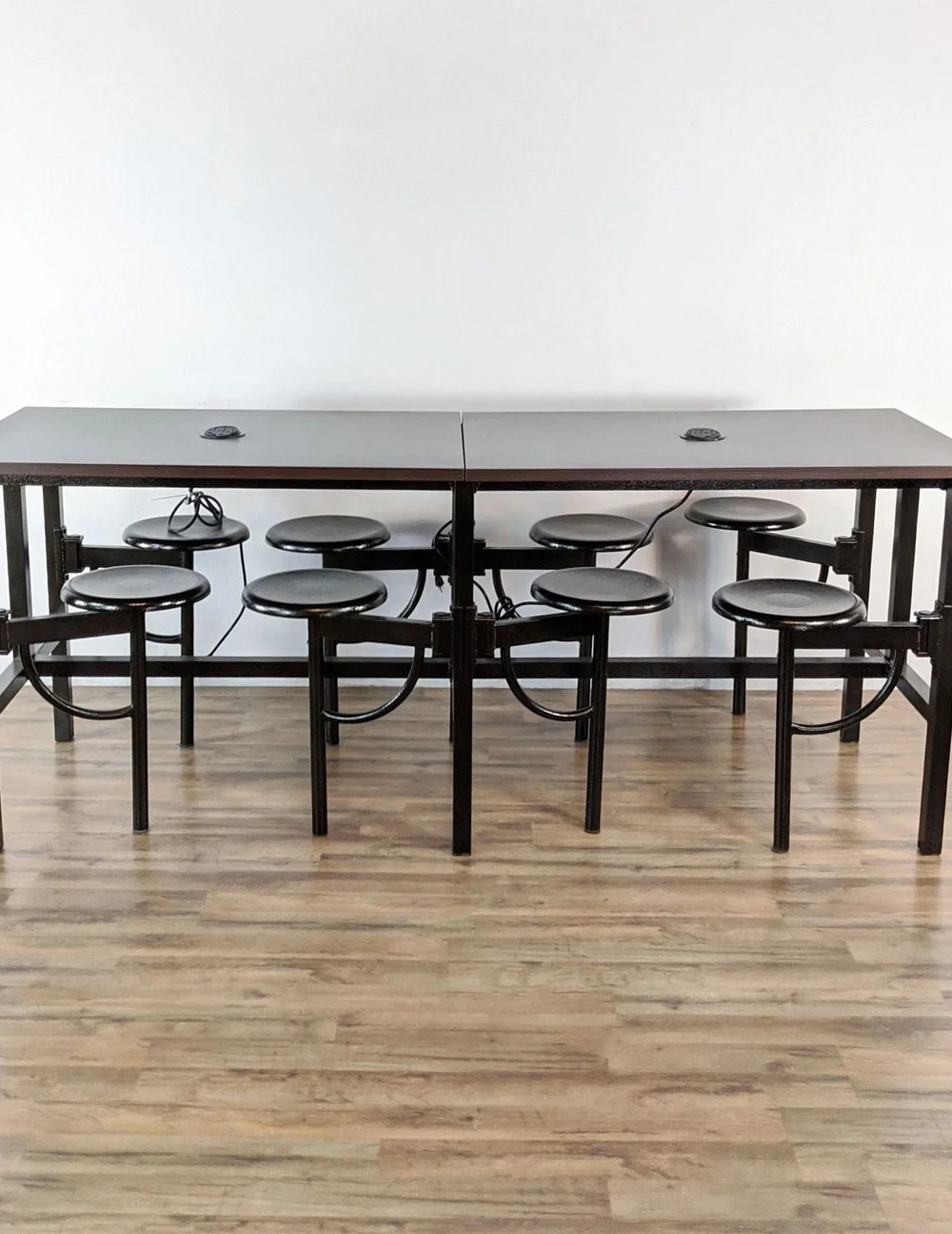 OFM Table with Attached Stools AC Outlets & USB Ports - image 0