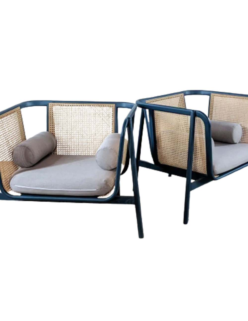 Pair Industry West Cane Chairs - image 0