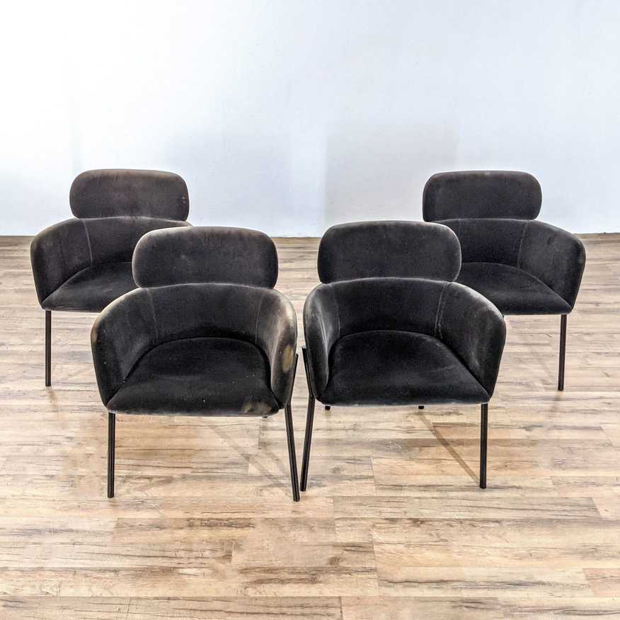 Set of Four CB2 Azalea Gray Mink Chairs - image 0