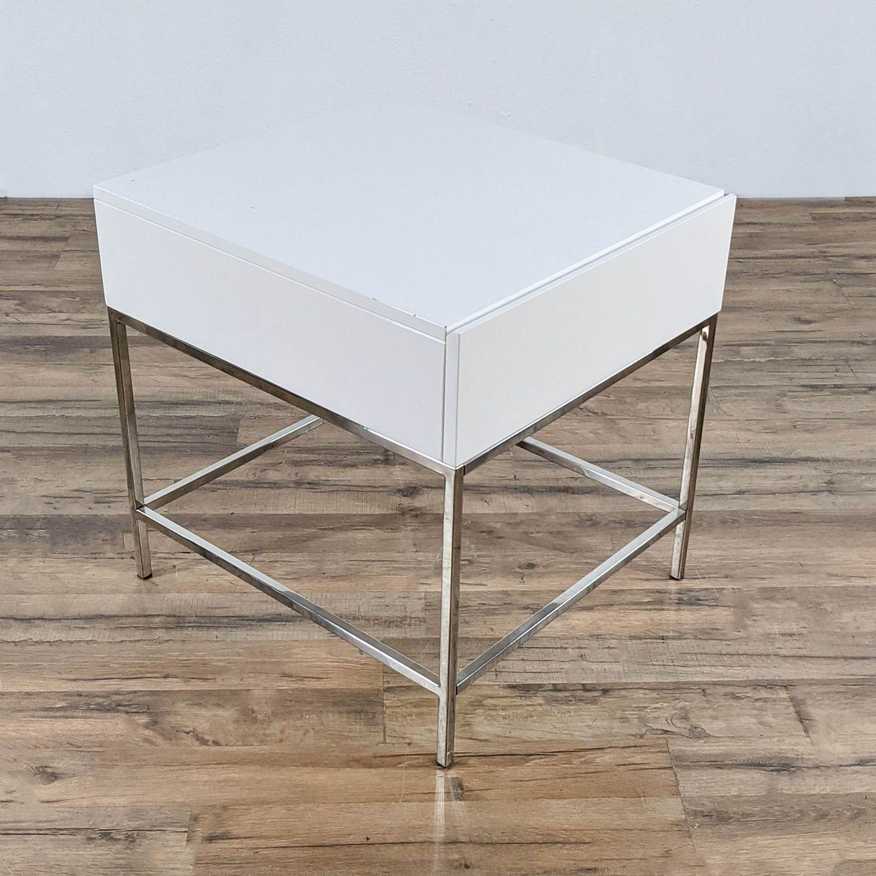 West Elm White Lacquer End Table - image 0