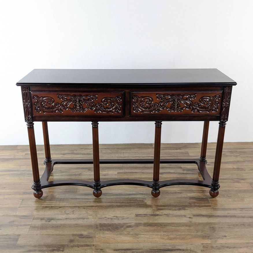 Wooden Two Drawer Console Table - image 0