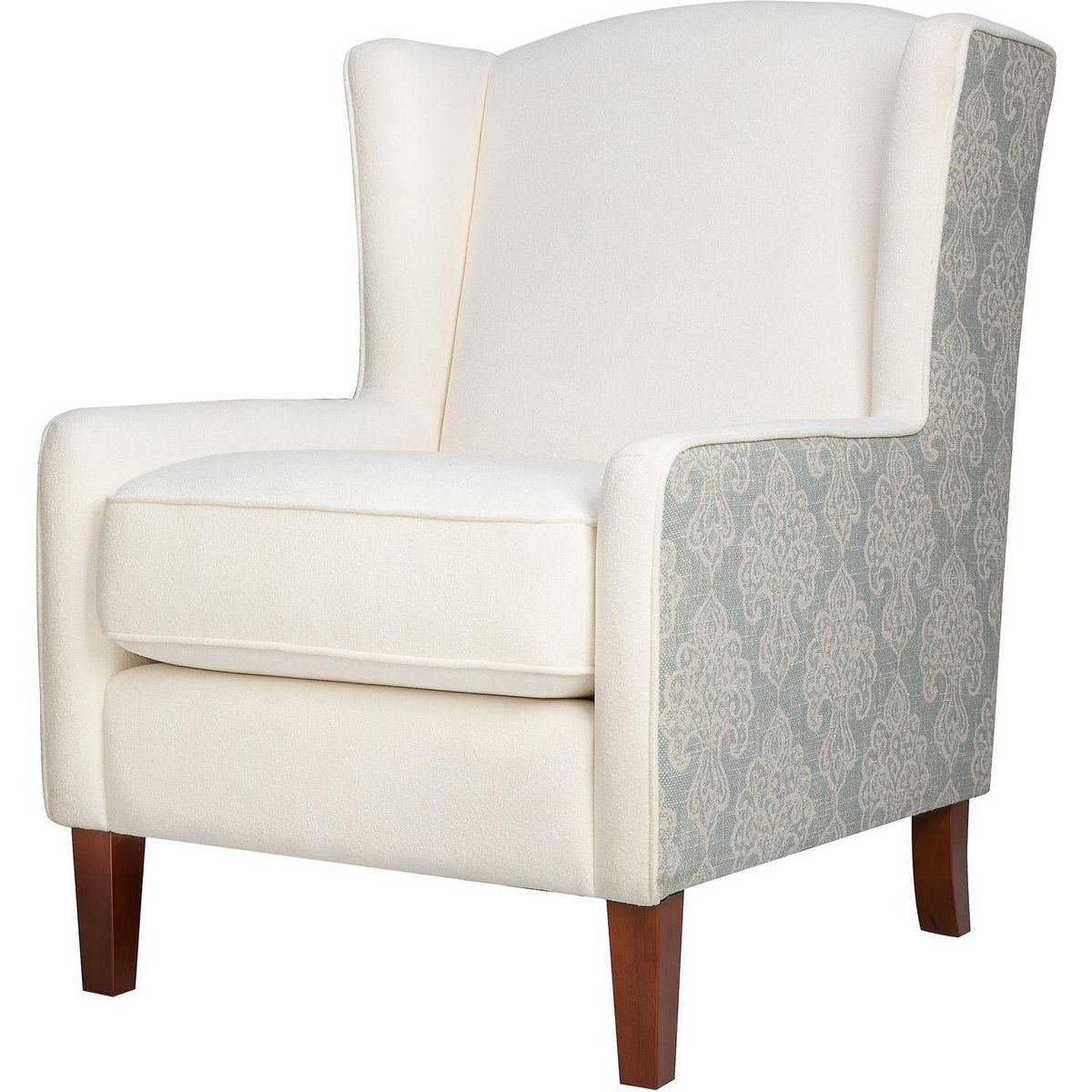 Turner Wingback Accent Chair (Paisley Fabric) Kashew