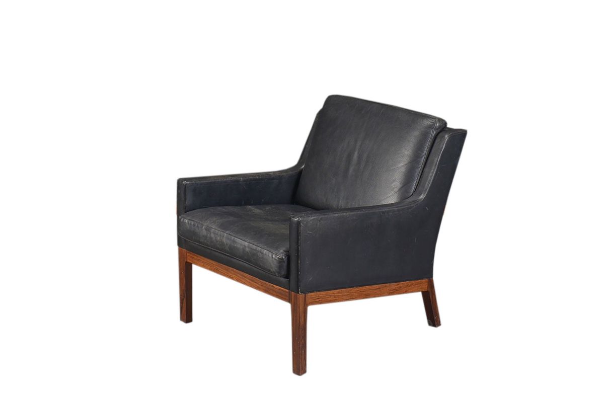 Kai lyngfeldt larsen lowback lounge chair in rosewood + black
