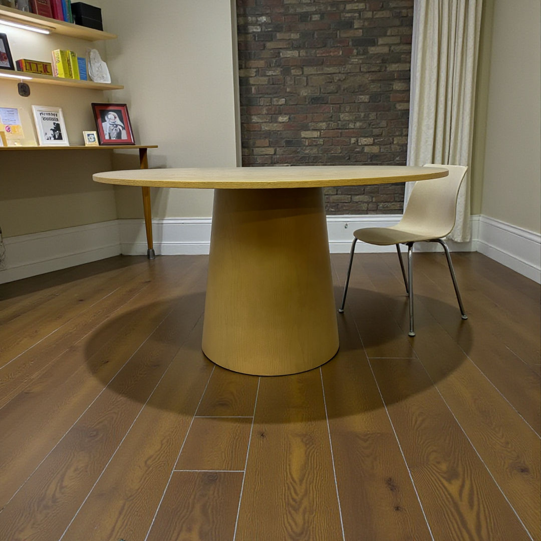 Kelly Clarkson Home Adelyn Solid Oak Round Pedestal Dining Table ...