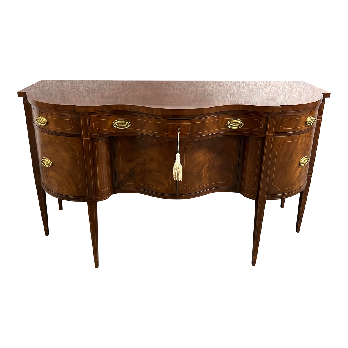 Baker Furniture Hepplewhite Mahogany Inlaid Bow Front Sideboard | Baker ...