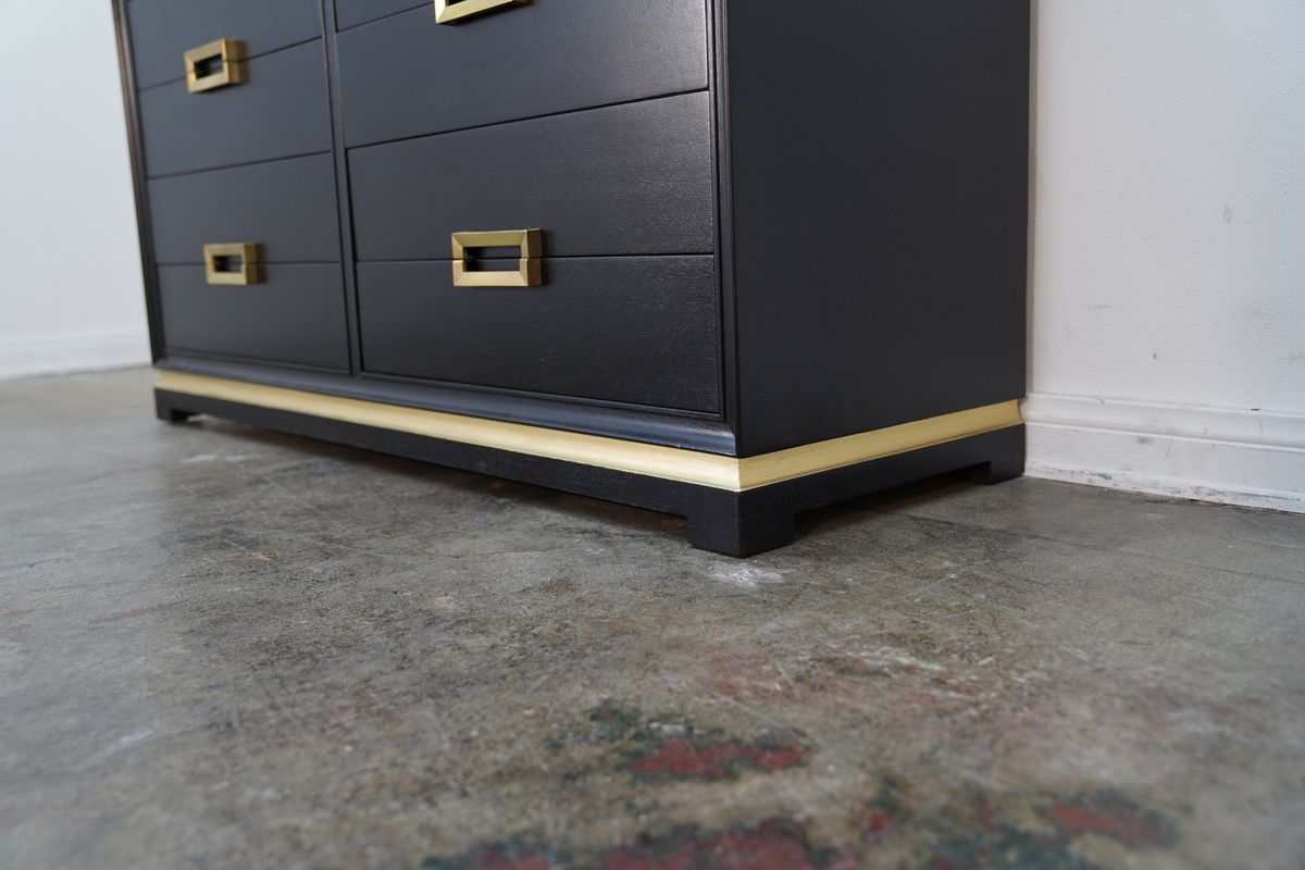 6-Drawer Black & Gold Dresser w/ Gold Pulls - $999 | Kashew | Kashew