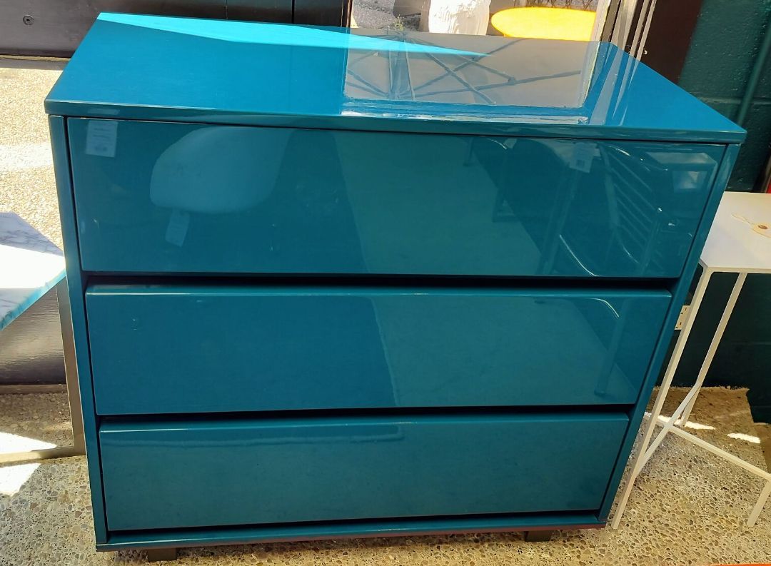 cb2 blue dresser Wright Lacquer Six-Drawer Dresser