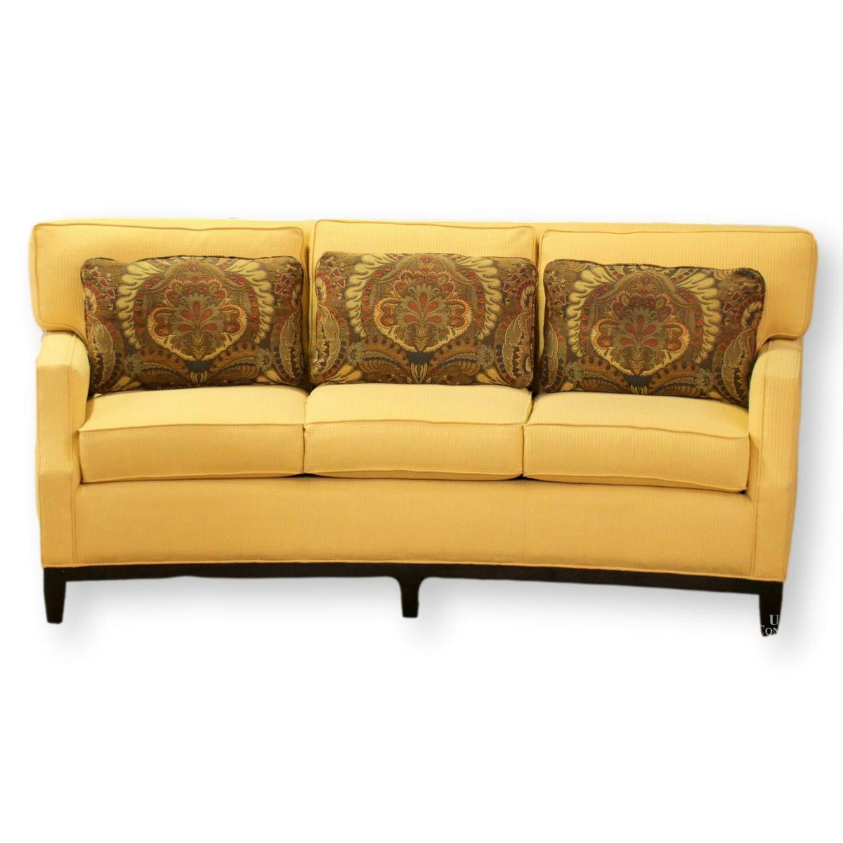 Fairfield Yellow Curved Sofa - Thumbnail 4