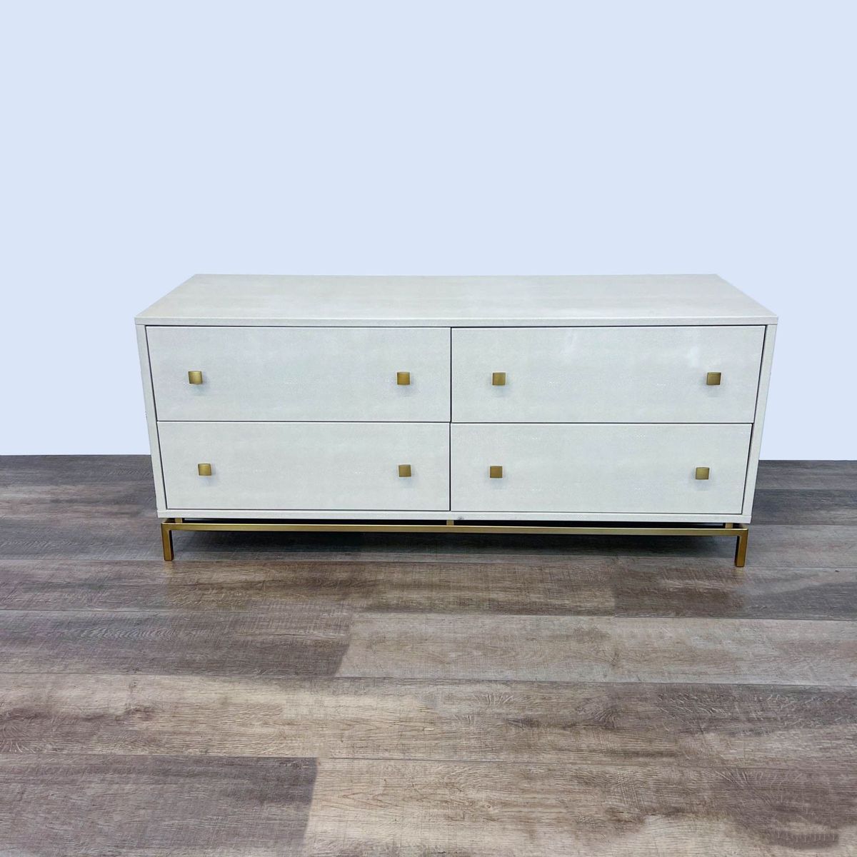 cb2 ivory shagreen embossed low dresser lartiste