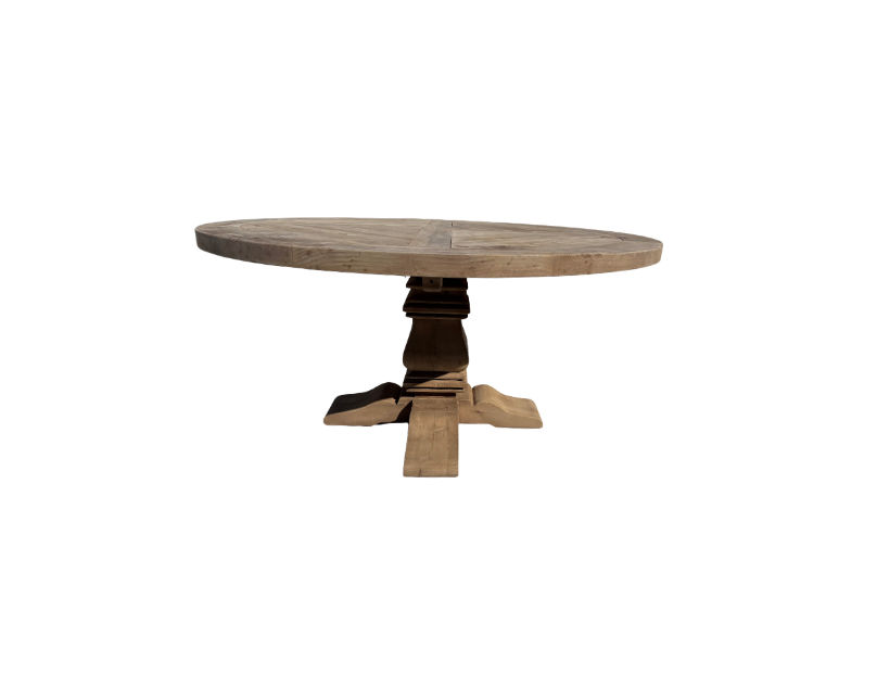 Rh Salvaged Wood Trestle Round Dining Table - Thumbnail 3