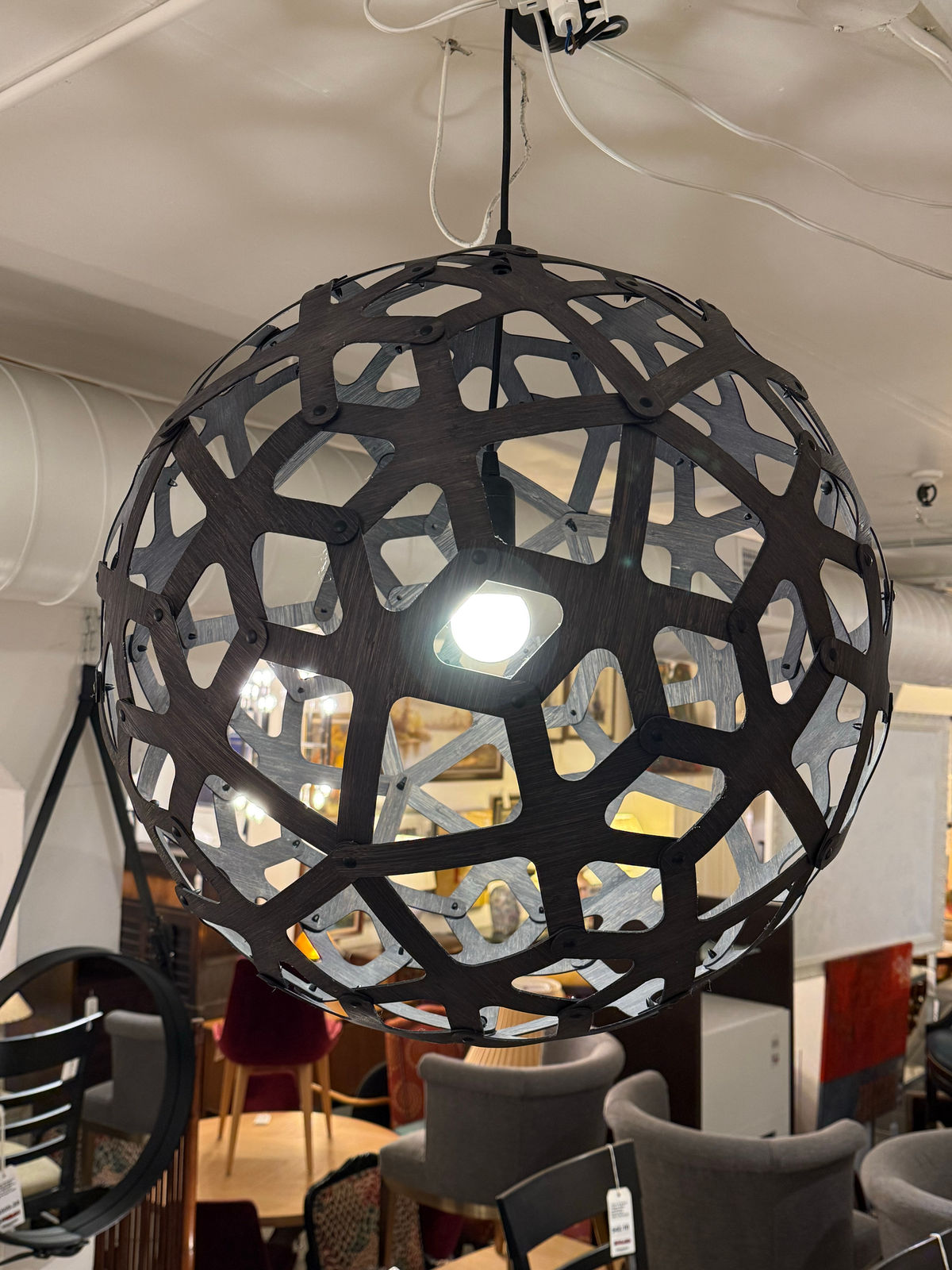 David Trubridge Lighting Coral Pendant Light in Black, image size:1200x1600