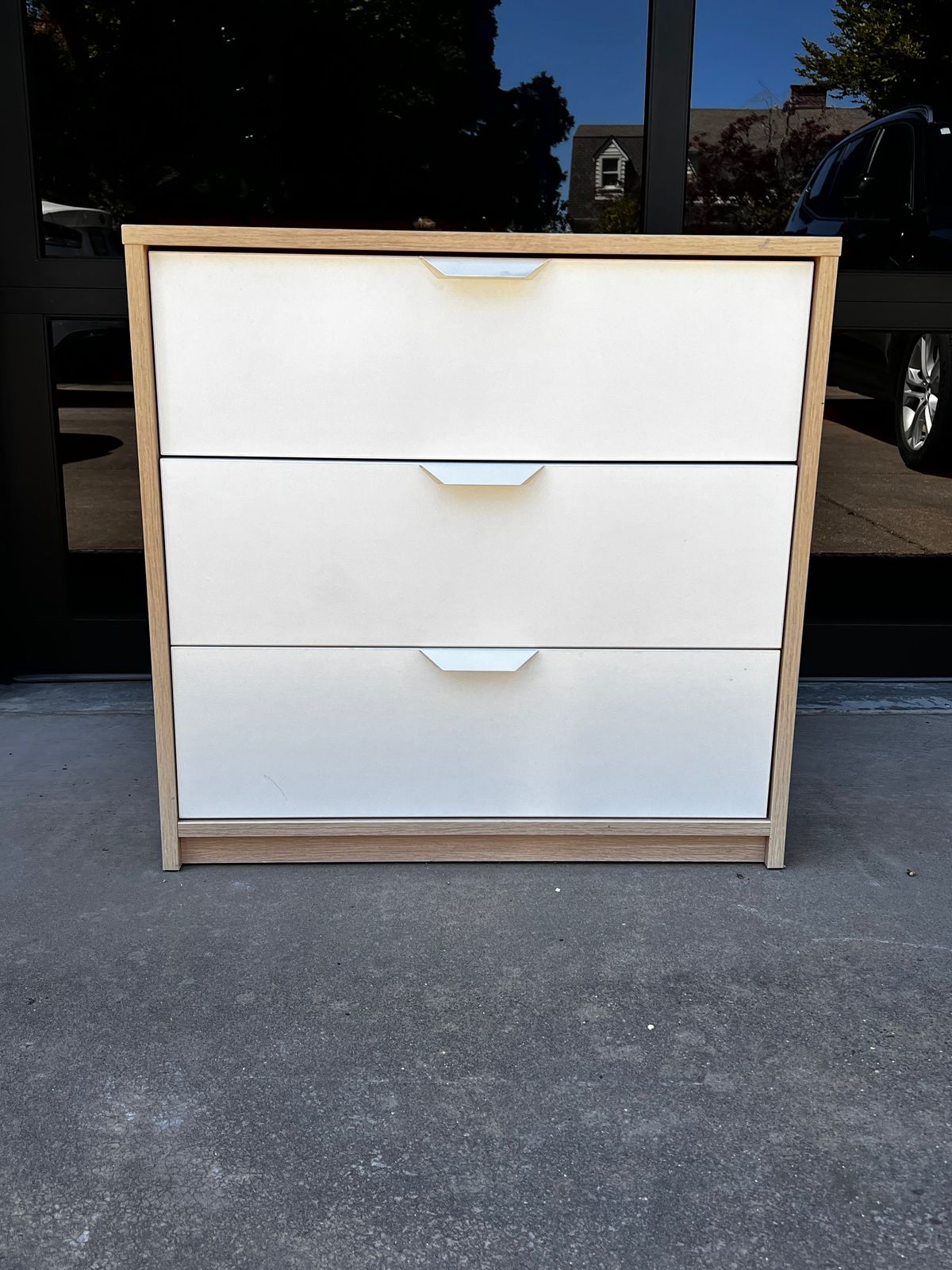 IKEA ASKVOLL3 Drawer Dresser/Nightstand White Stained Oak LS201-8