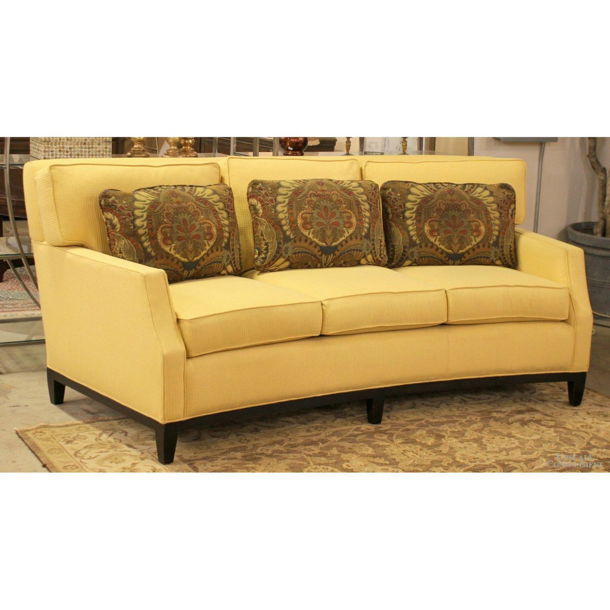 Fairfield Yellow Curved Sofa - Thumbnail 3
