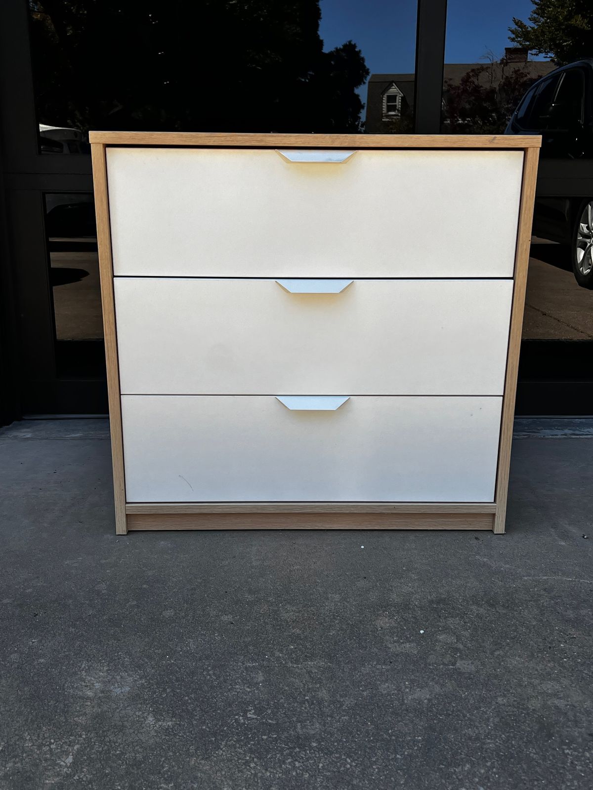 IKEA ASKVOLL3 Drawer Dresser/Nightstand White Stained Oak LS201-8
