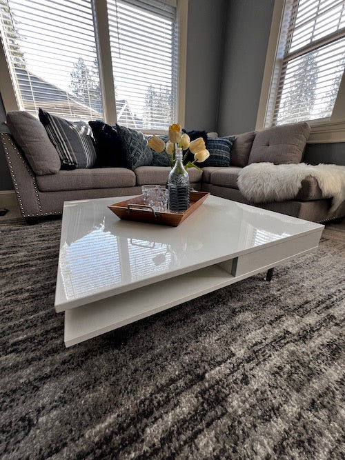 White IKEA Tofteryd Coffee Table w/Drawers VC212-110 | Kashew