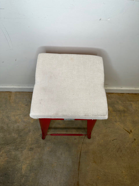 Bushman Red Metal Bar Stool with Cushion Kashew