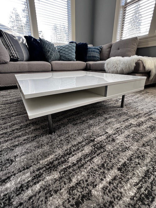 White IKEA Tofteryd Coffee Table w/Drawers VC212-110 | Kashew