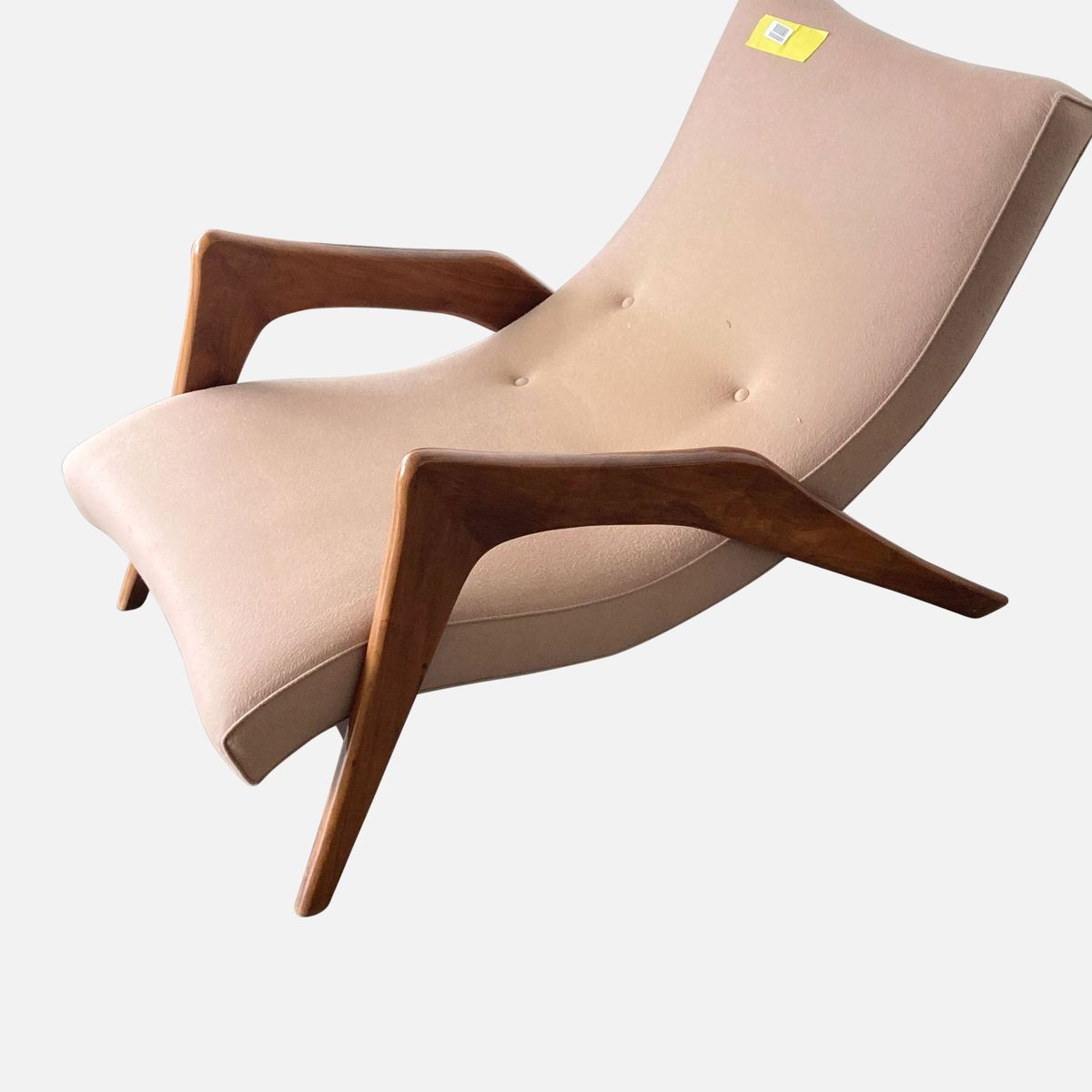 Adrian Pearsall Mid Century Crescent Lounge Chair and Ottoman Kashew