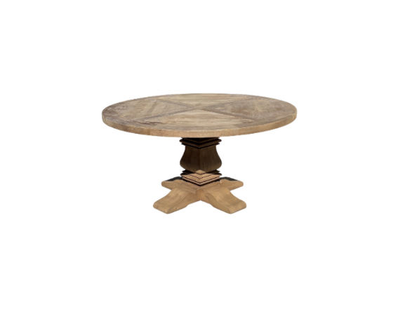 Rh Salvaged Wood Trestle Round Dining Table - Thumbnail 2