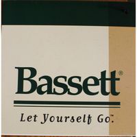 Bassett Mission Style Leather & Wood Push Back Recliner - Kashew