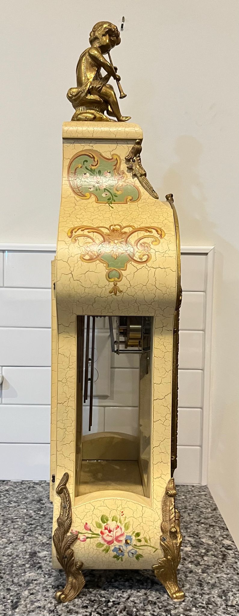 Vintage-Tiffany Mantle Shelf Clock Franz Hermle 30