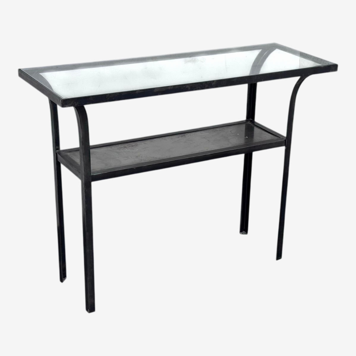Dark Iron With Glass Inset Console/Entry Table - $399 | Kashew | Kashew