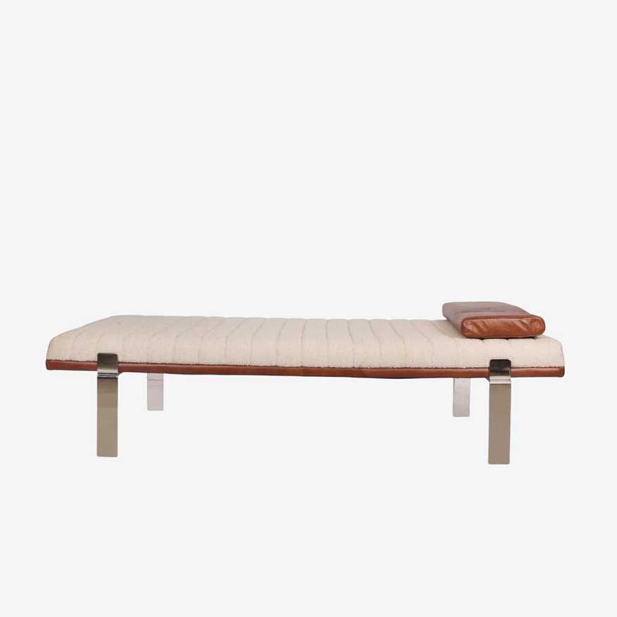 CB2 Canale Boucle and Leather Upholstered Daybed - image 0