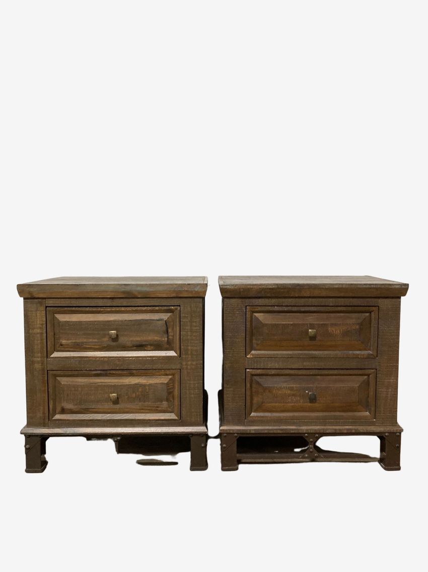 Pair of International Furniture Direct Two Drawer Nightstands  - image 0