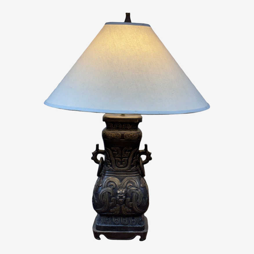 Asian Bronze James Mont Style Archaic Table Lamp - image 0