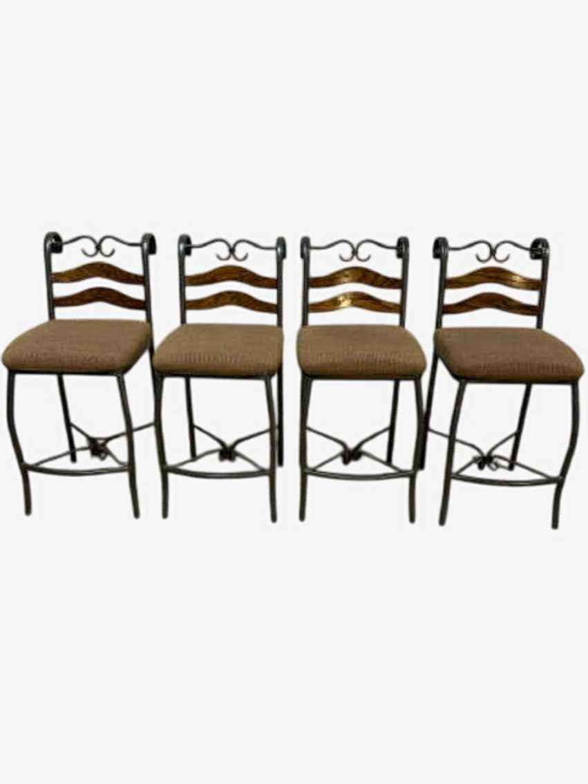 Set of 4 Douglas Furniture Company Metal & Wood Counter Height Stools - image 0