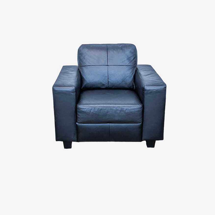 IKEA Skogaby Black Faux Leather Contemporary Club Chair - image 0