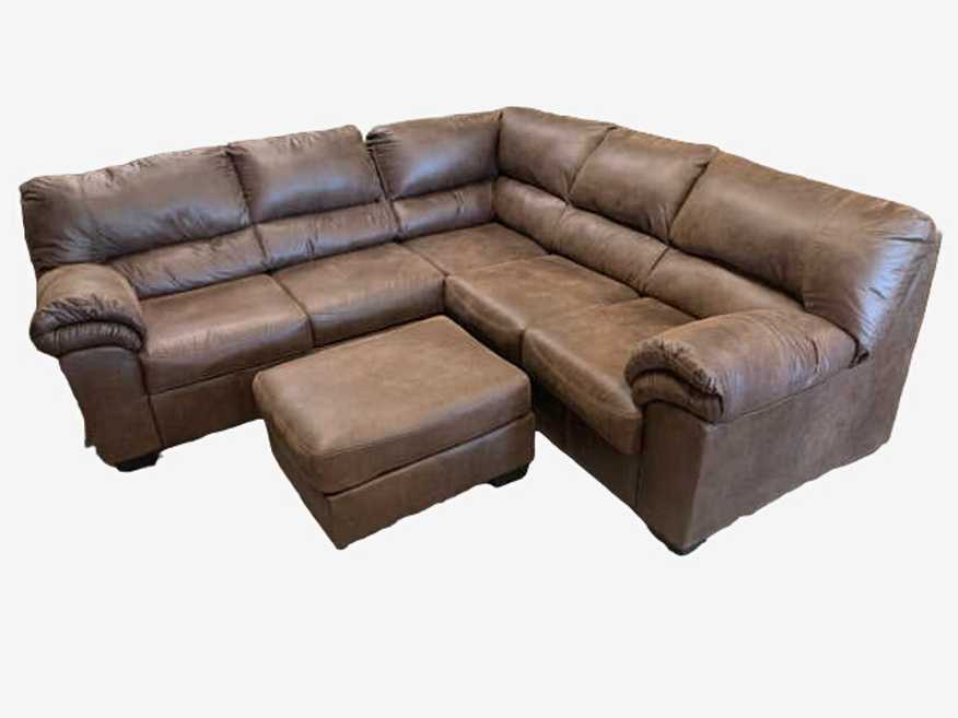 Ashley Two Piece Brown Sectional With Ottoman - image 0