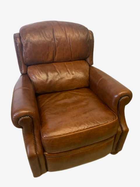 Hooker Seven Seas Brown Leather Recliner With Silver Nailheads