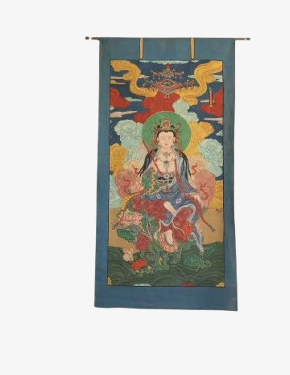 and-Painted Bhikshu Head Bodhisattva Thangka – Authentic Chinese ...