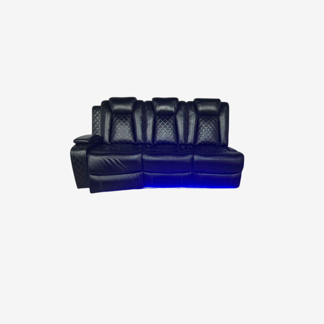 Lamica Breathable Leather Power Reclining Sofa with Adjustable Headrest ...